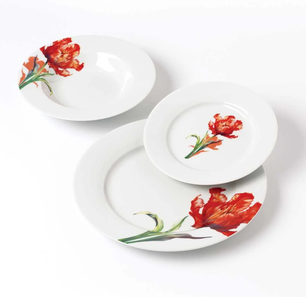 LEA TULIP Pietų rinkinys 18 dalių 21,8 cm/19,2/27 cm sriubos lėkštė 220 ml