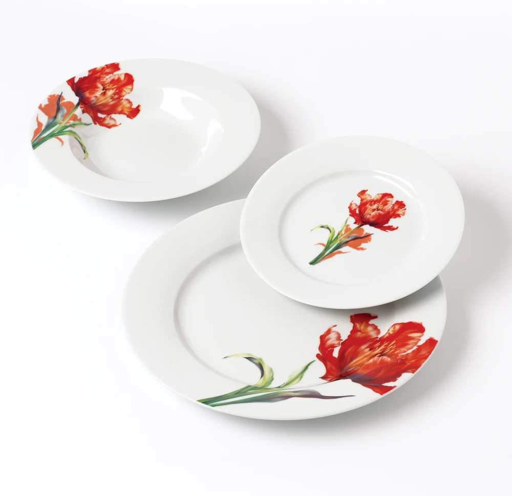 LEA TULIP Pietų rinkinys 18 dalių 21,8 cm/19,2/27 cm sriubos lėkštė 220 ml