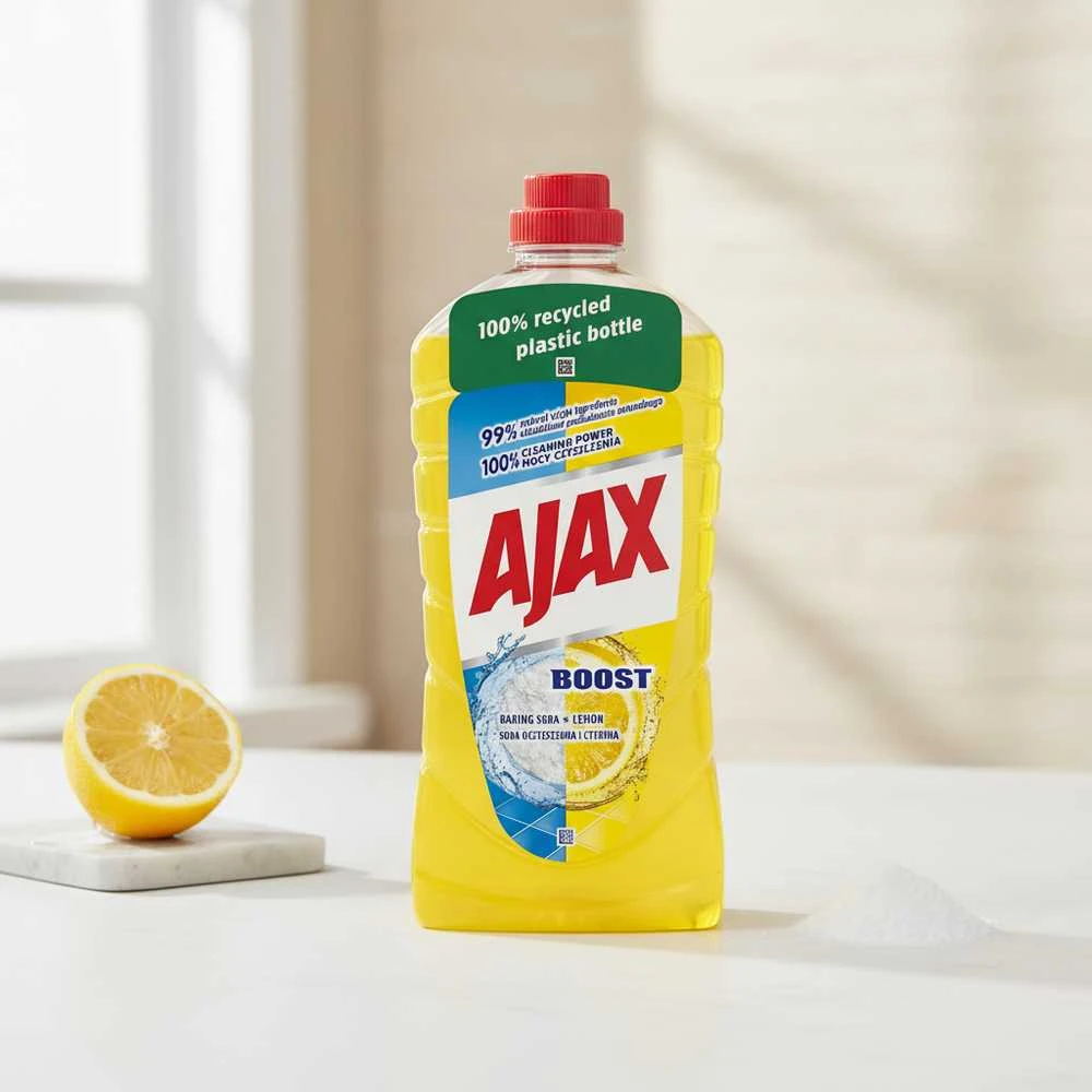 Universali valymo priemonė AJAX Boost Baking Soda + Lemon, 1000 ml