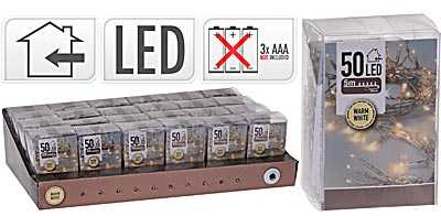 Mondex ŁAŃCUCH LED 50L WEWNĘTRZNE 5MTIMER 3x AA 1,5V NA BATERIE