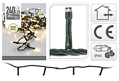 Bigbuy Christmas Kalėdinės eglutės girlianda 240 LED šiltai balta