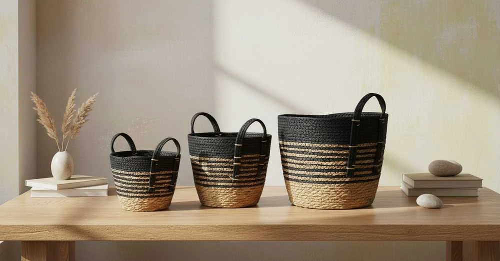 Mondex BALI Komplet 3 koszy33x33x26/28x28x23/23x23x20cm
