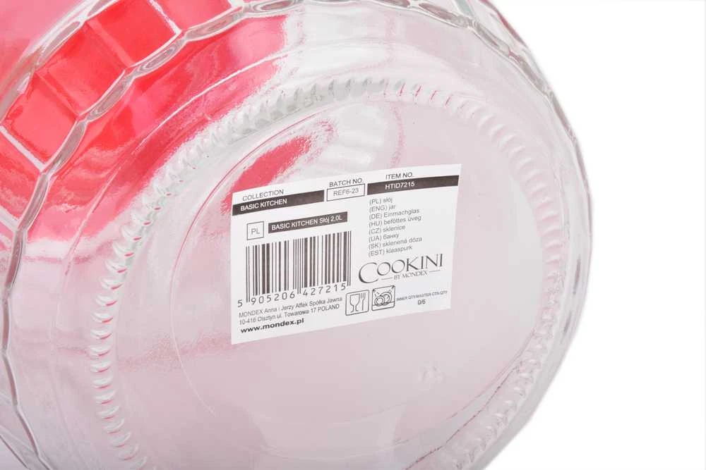 Cookini BASIC VIRTUVĖ Stiklainis 2,0L su rankena 14xh21,5cm