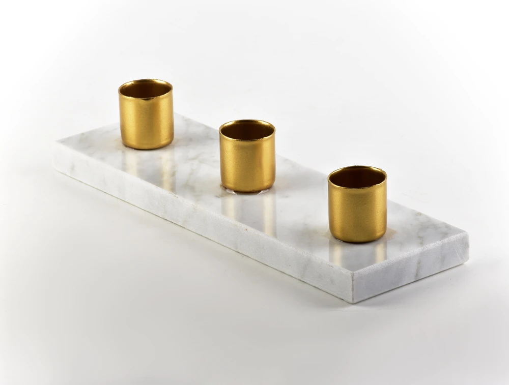 Mondex CEDRIC MARBLE žvakidė 3 žvakėms 20x6,5x4 cm