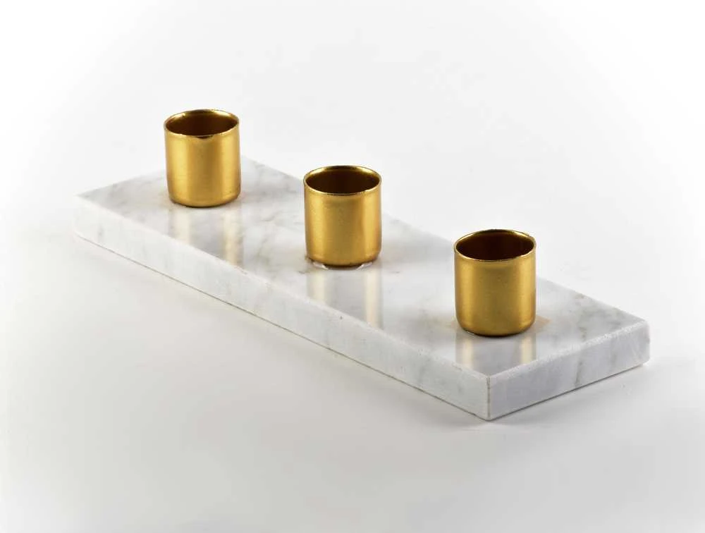 Mondex CEDRIC MARBLE žvakidė 3 žvakėms 20x6,5x4 cm