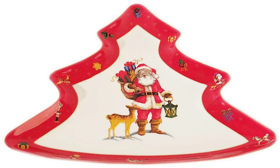 Mondex Kalėdų eglutės indas „Tyli naktis“ 28 cm raudona0986