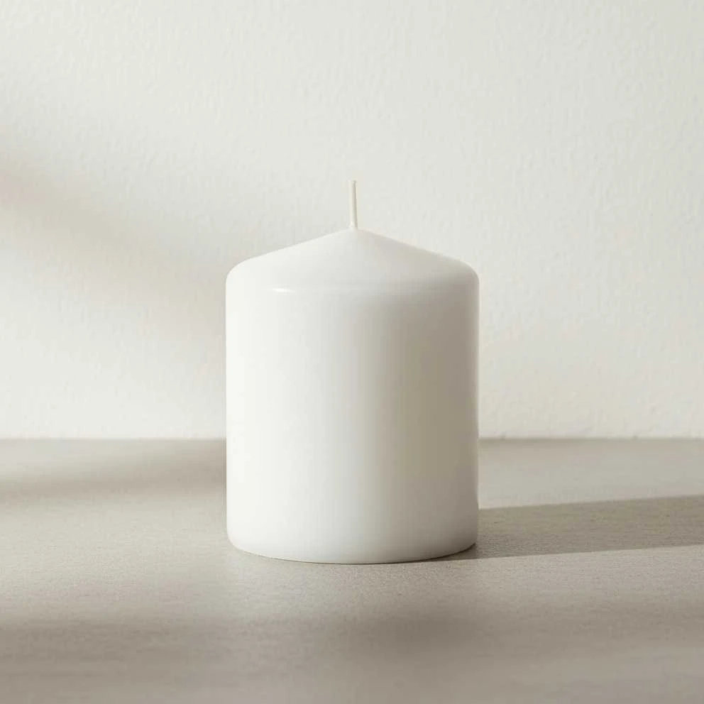Mondex CLASSIC ŽVAKĖS didelė cilindrinė žvakė 7x7x17,5 cm baltas parafinas