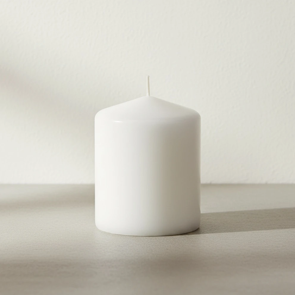 Mondex CLASSIC ŽVAKĖS didelė cilindrinė žvakė 7x7x17,5 cm baltas parafinas