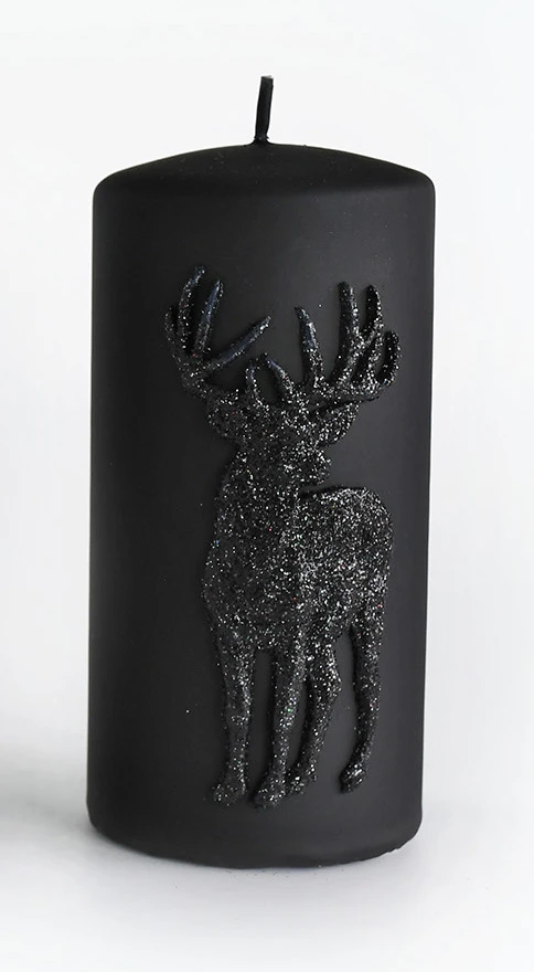 Mondex ALP DEER žvakė, didelis parafino cilindras, 7x7x17,5cm, JUODA