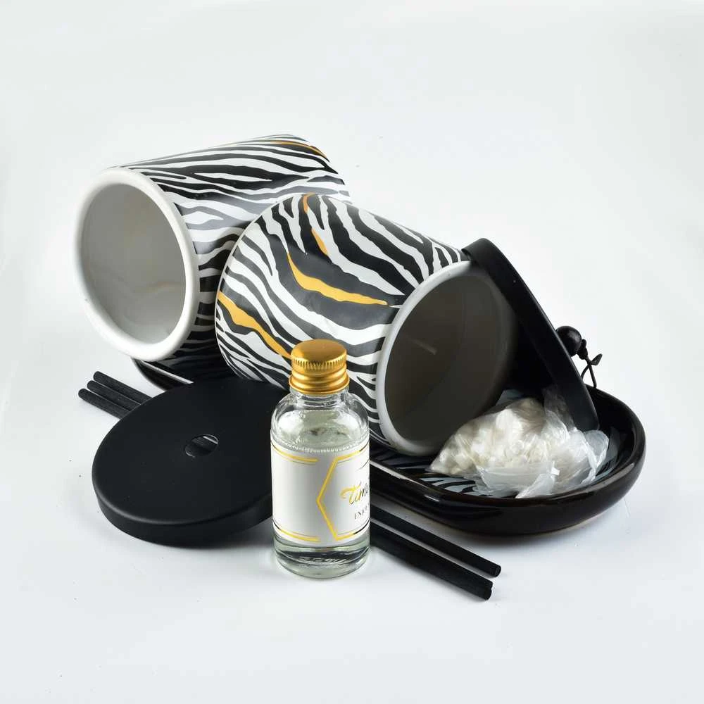 Mondex Scent difuzorius+žvakė 23x9xH9cm ZEBRA