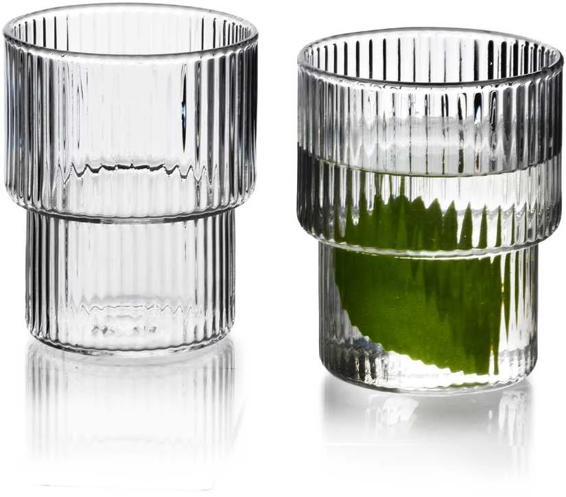 Mondex ELLA STRIPES 4 stiklinių rinkinys, pagamintas iš borosilikatinio stiklo, po 320 ml, 8x7x9,7 cm