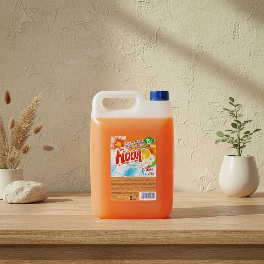 Mondex Floor Floor Active Soda - Universalus paviršių valiklis su riebalų šalinimo priemone, 5 l - Oranžinis Blossom