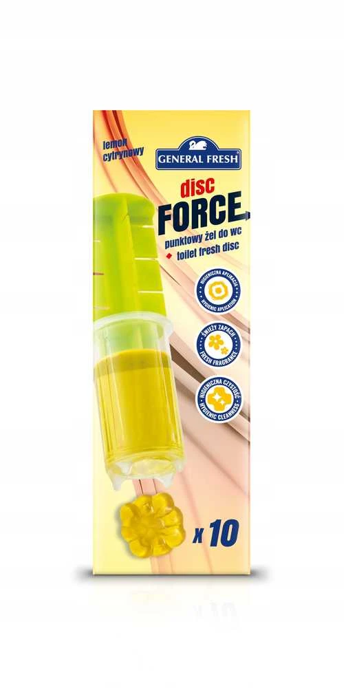 Tualeto gelis su aplikatoriumi General Fresh Disc Force, 60 ml, citrinų kvapo