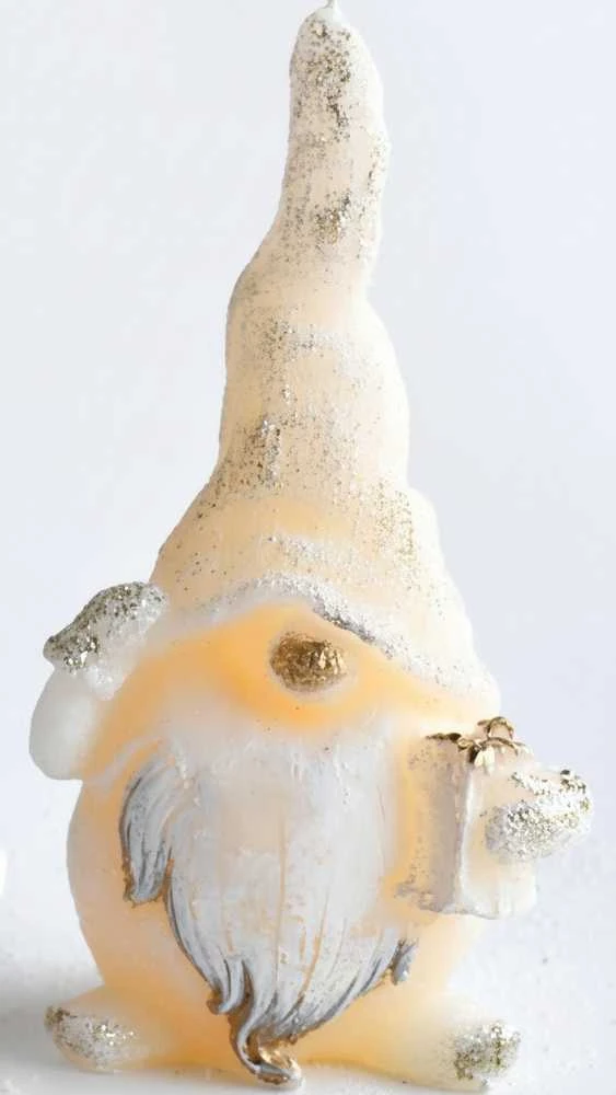 Mondex GNOM figūrėlė žvakė 8x15cm parafino kreminė