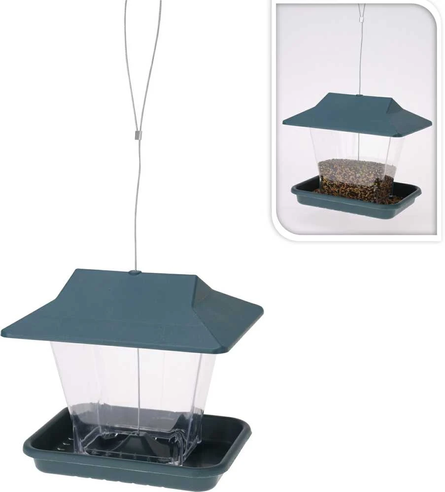Mondex ProGarden Paukščių lesyklėlė 17,5 cm, plastikinė, tamsiai žalia