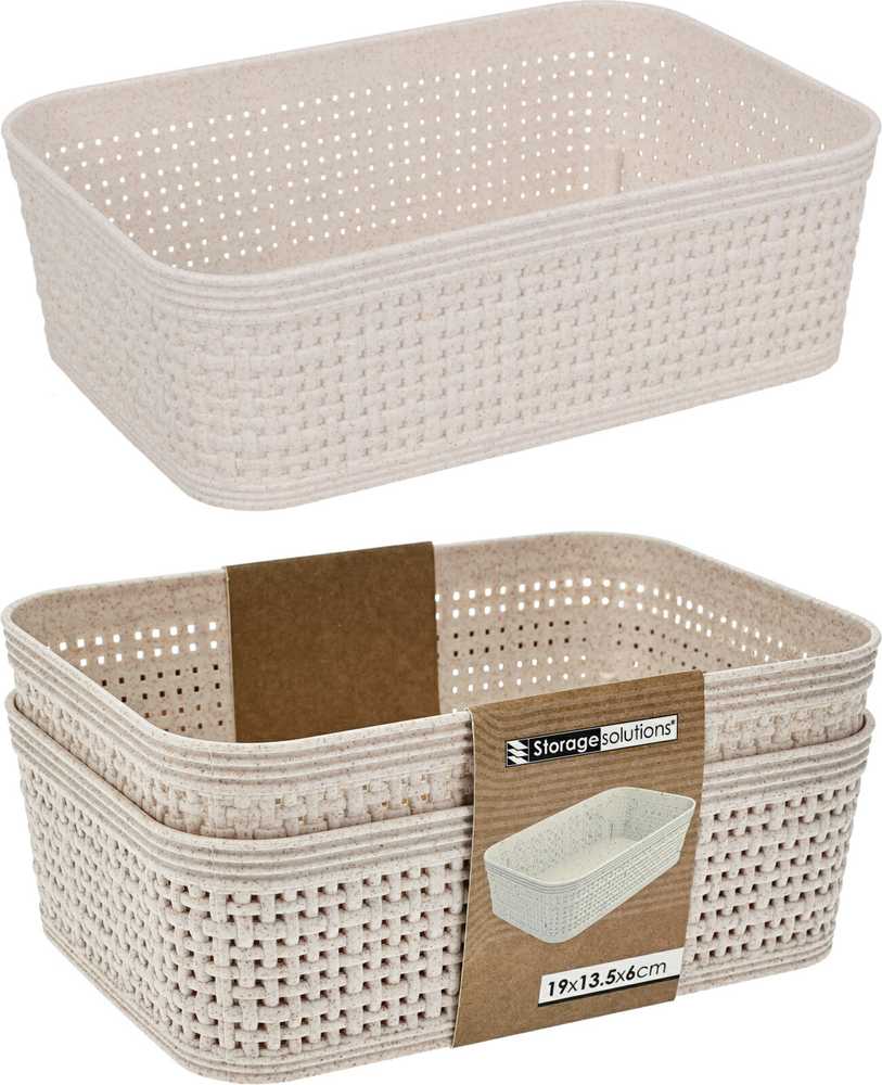 Storage Solutions Plastikiniai laikymo krepšeliai, 19 x 13,5 x 6 cm, 2 vnt.
