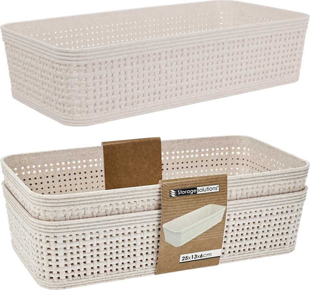 Storage Solutions Plastikiniai laikymo krepšeliai, 25 x 13,5 x 6 cm, 2 vnt.