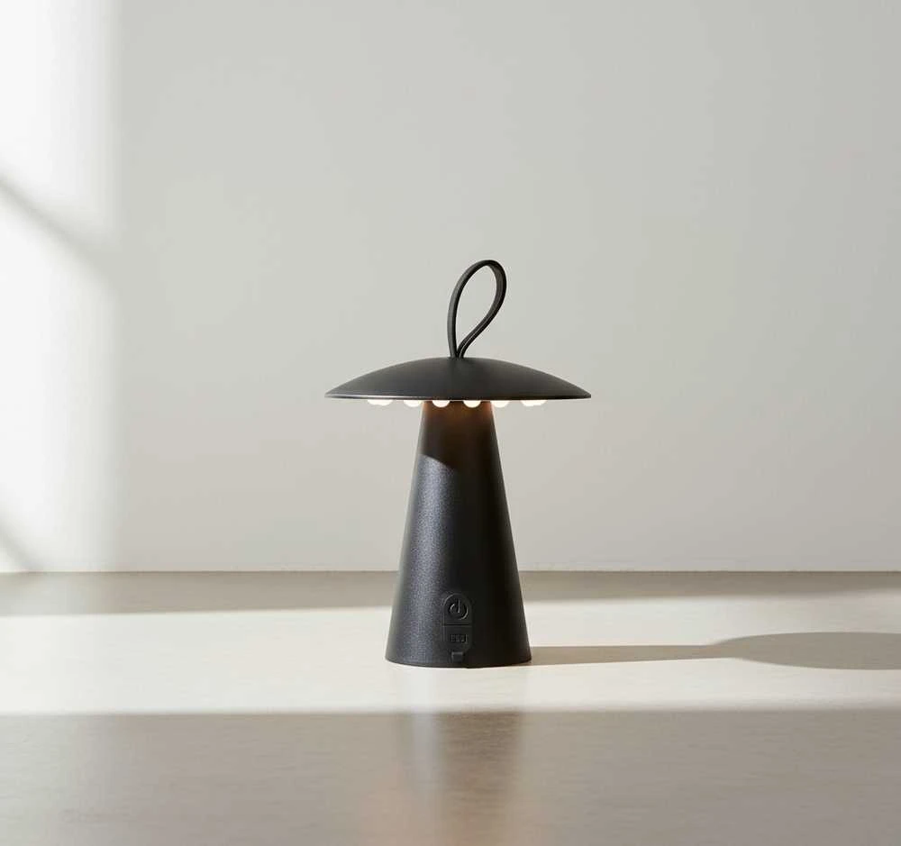 Home Styling Collection Metalinis stalinis šviestuvas, LED grybas, 15 x 17 cm