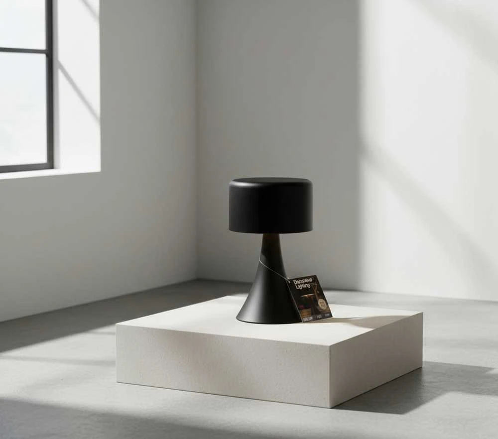 Home Styling Collection Juoda metalinė LED stalinė lemputė be laido 20,5 cm
