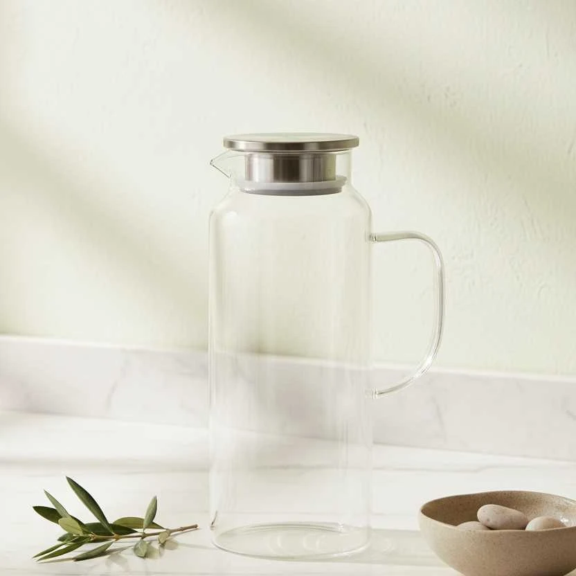 Mondex MODERNUS VIRTUVĖS Ąsotis su dangteliu iš borosilikatinio stiklo 1,9 l 8 x 10,5 x 25,5 cm