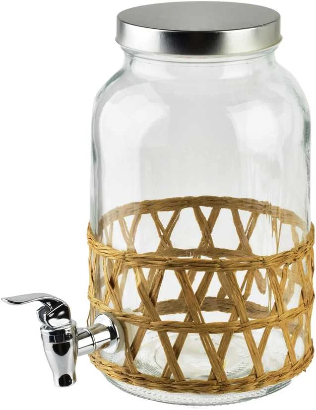 Mondex MODERNI VIRTUVĖ Stiklinis indas su čiaupu 3,5 l, pintas, 11,4 x 16 x 25,6 cm