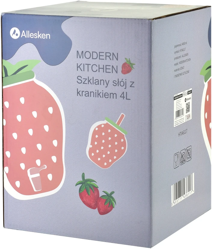 Mondex PAKUOTĖJE yra 4 vnt. 4 l stiklainių su čiaupu