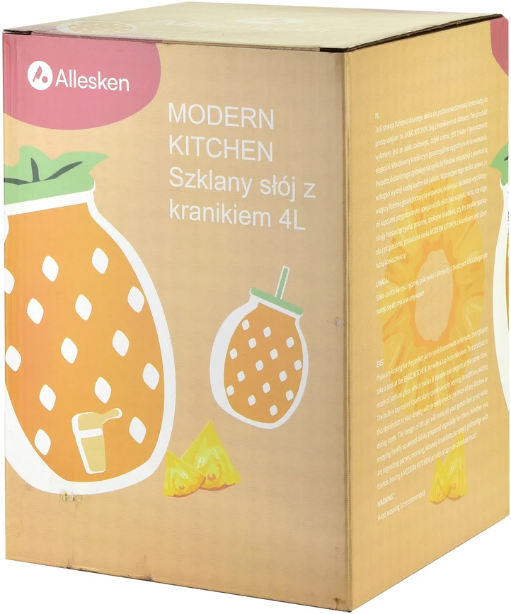 Mondex 4 stiklainių su čiaupu pakuotėje (4 l)