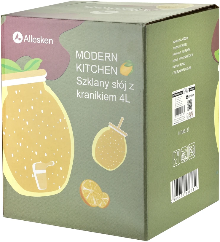 Mondex 4 stiklainių su čiaupu pakuotėje (4 l)