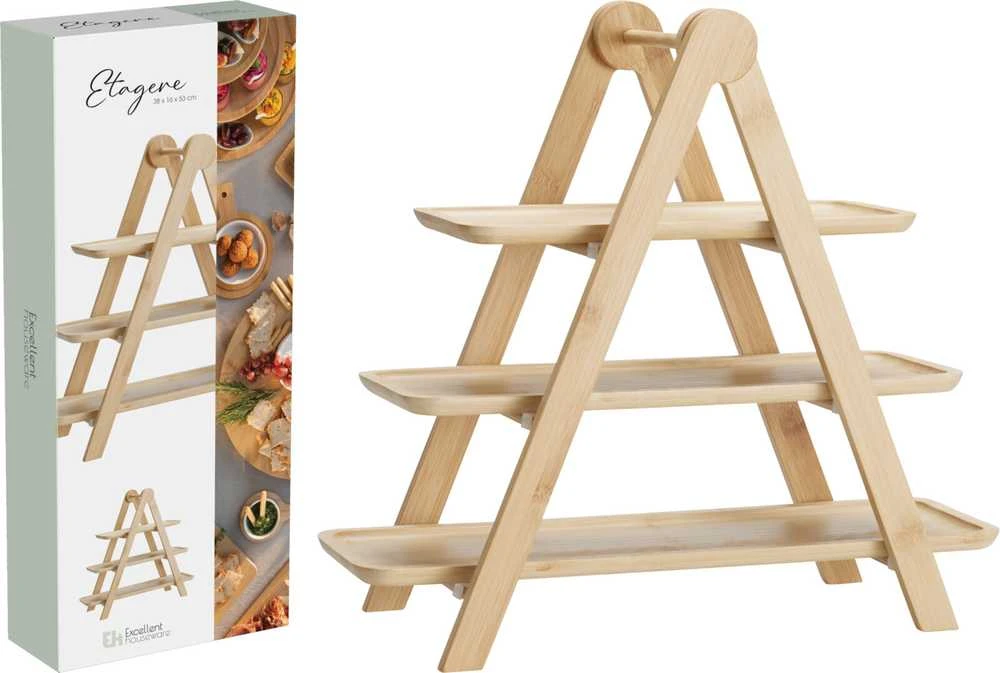 Mondex Bamboo 3-lygių padėklas 43x13,5x39 cm