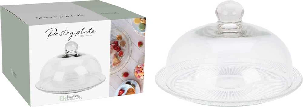 Mondex Stiklinis torto stovas su gaubtu, Ø 30 x 17 cm