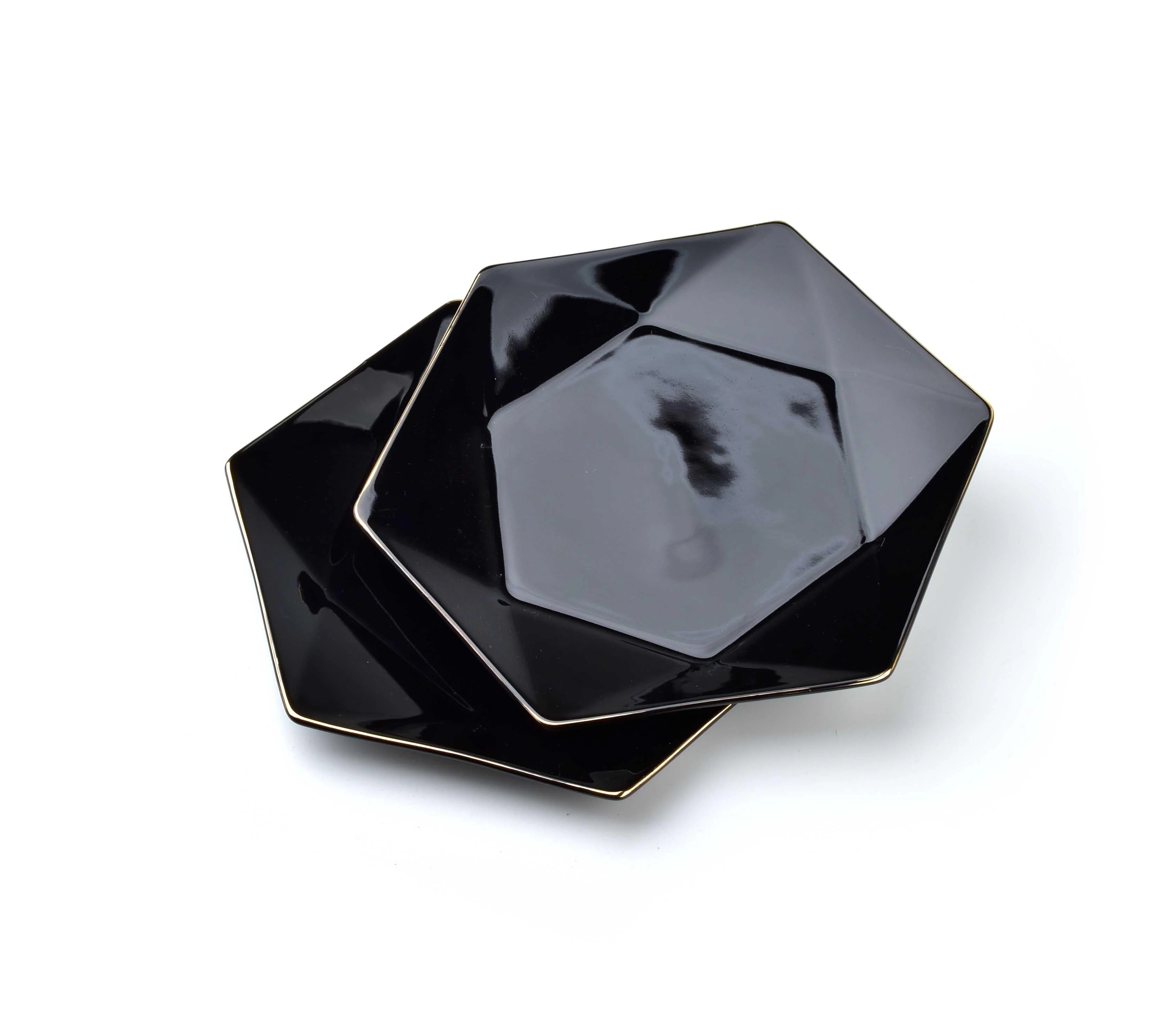 Affek Design RALPH Juodas 2 desertinių lėkščių rinkinys 24,5x21x2 cm