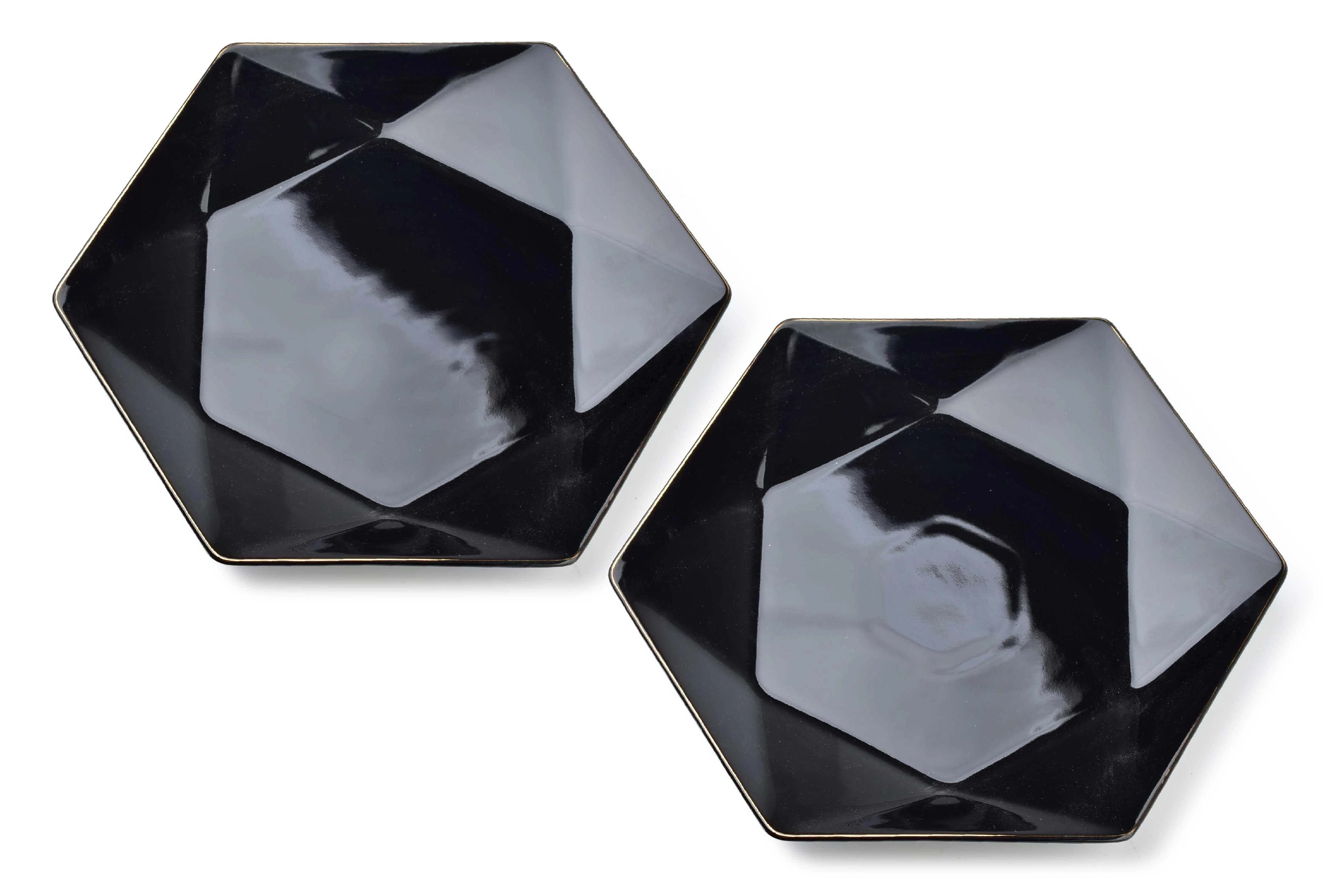Affek Design RALPH Juodas 2 plokščių lėkščių rinkinys 32,5x28,5x3 cm