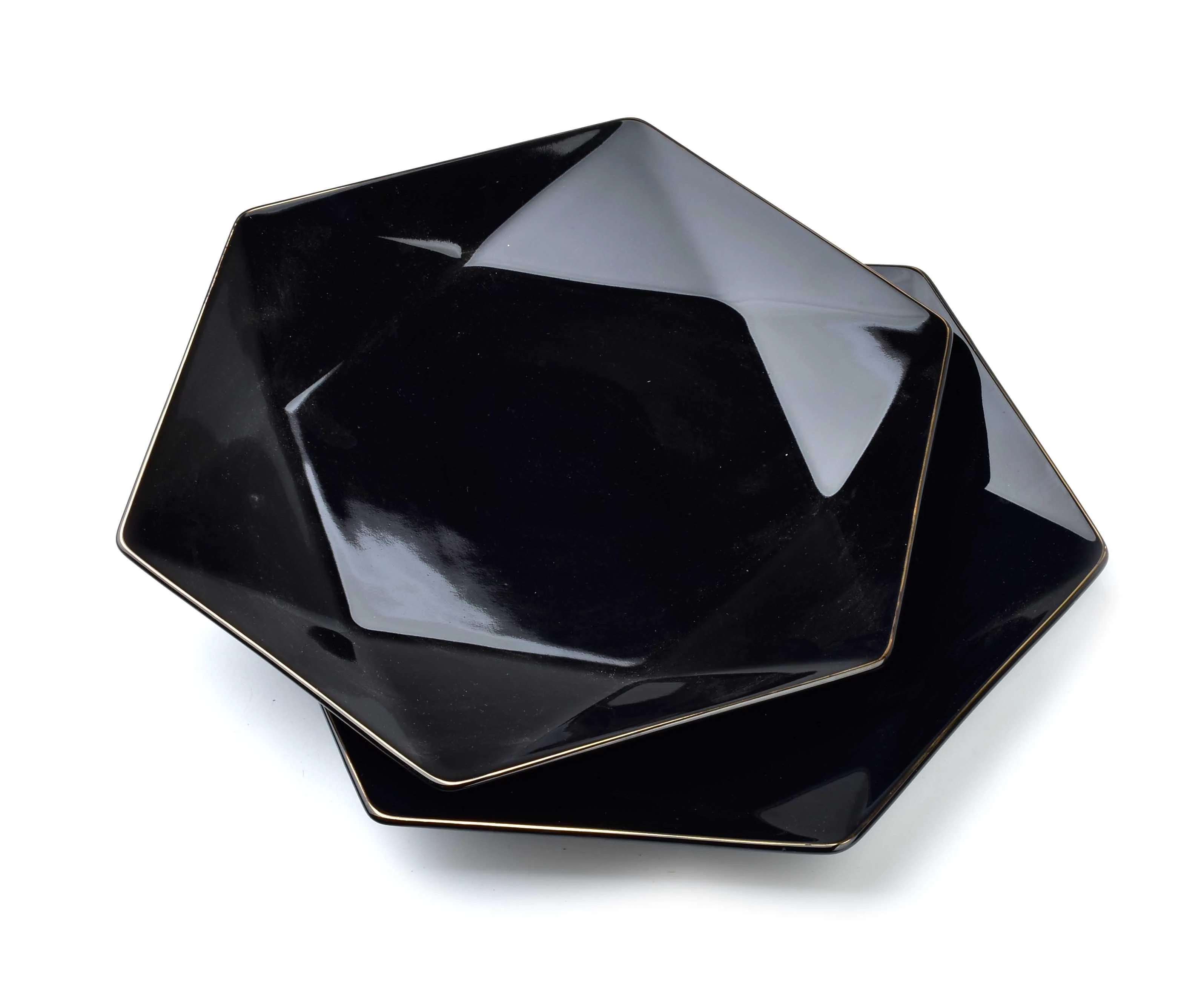 Affek Design RALPH Juodas 2 plokščių lėkščių rinkinys 32,5x28,5x3 cm