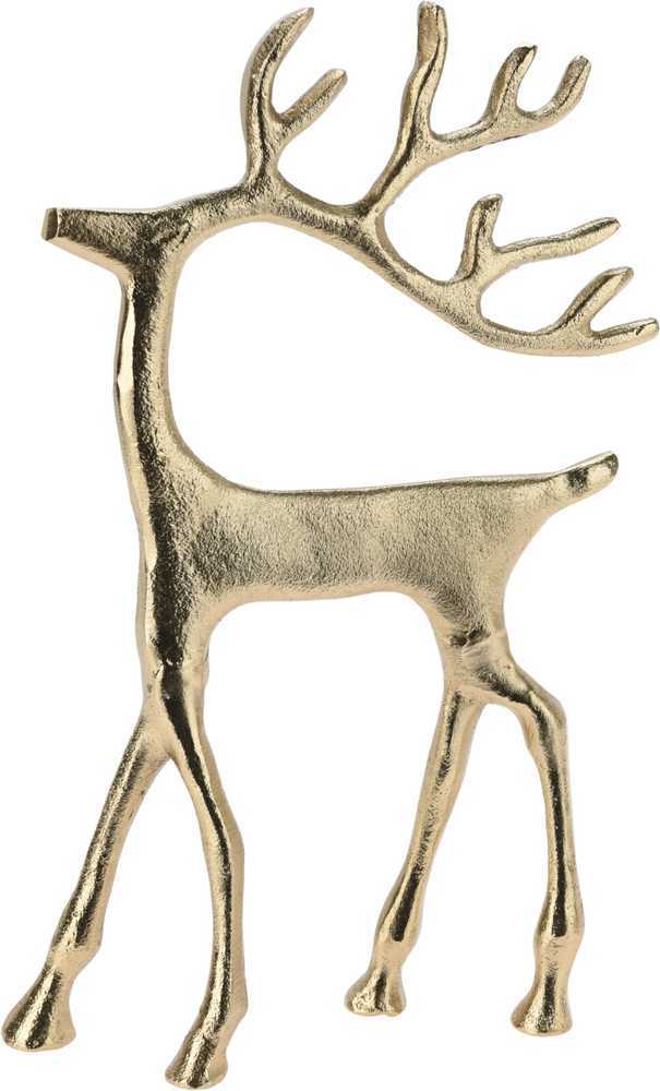 KOOPMAN RENIFER DEKORACYJNY METALOWY 19x31CM Auksinė