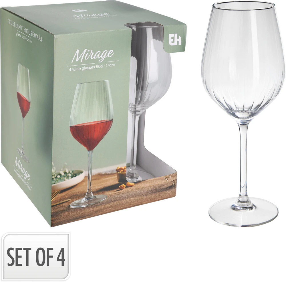 Mondex Stiklinės vynui 380 ml 4 vnt.