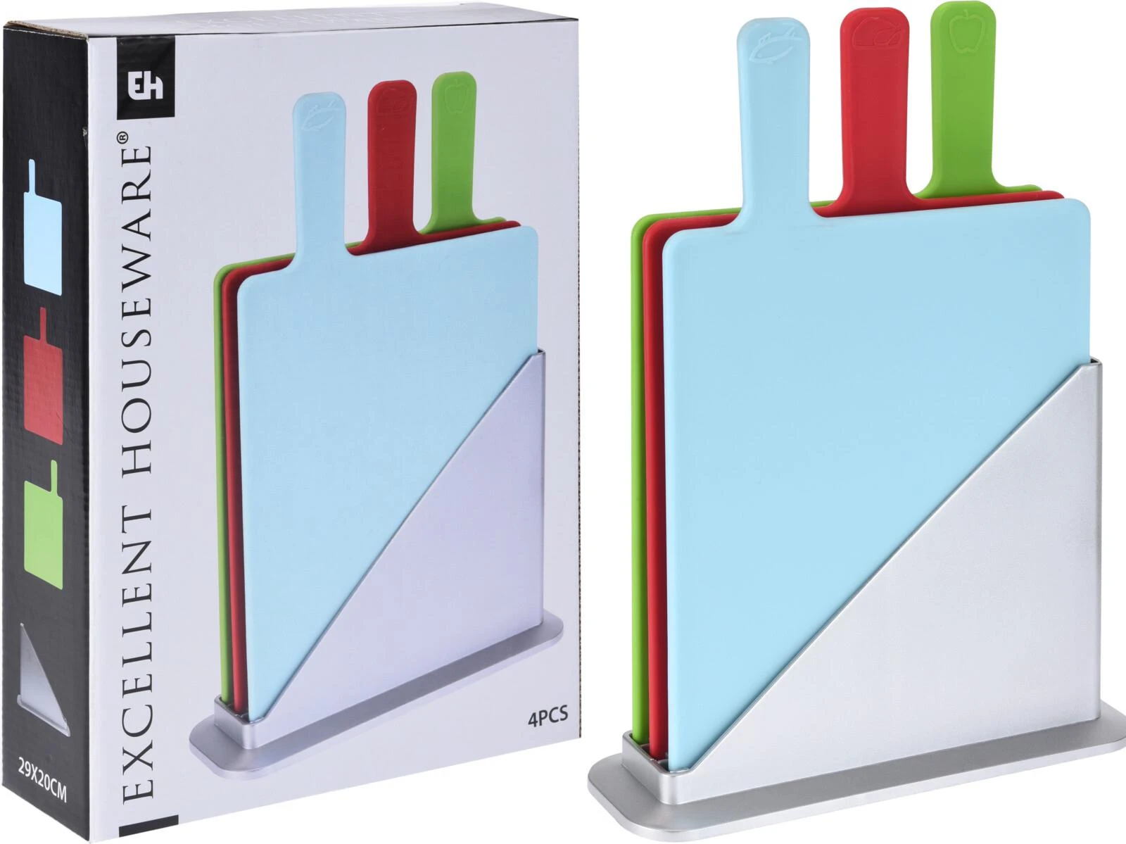Mondex Excellent Houseware Pjaustymo lentelių rinkinys su laikikliu, 3vnt.