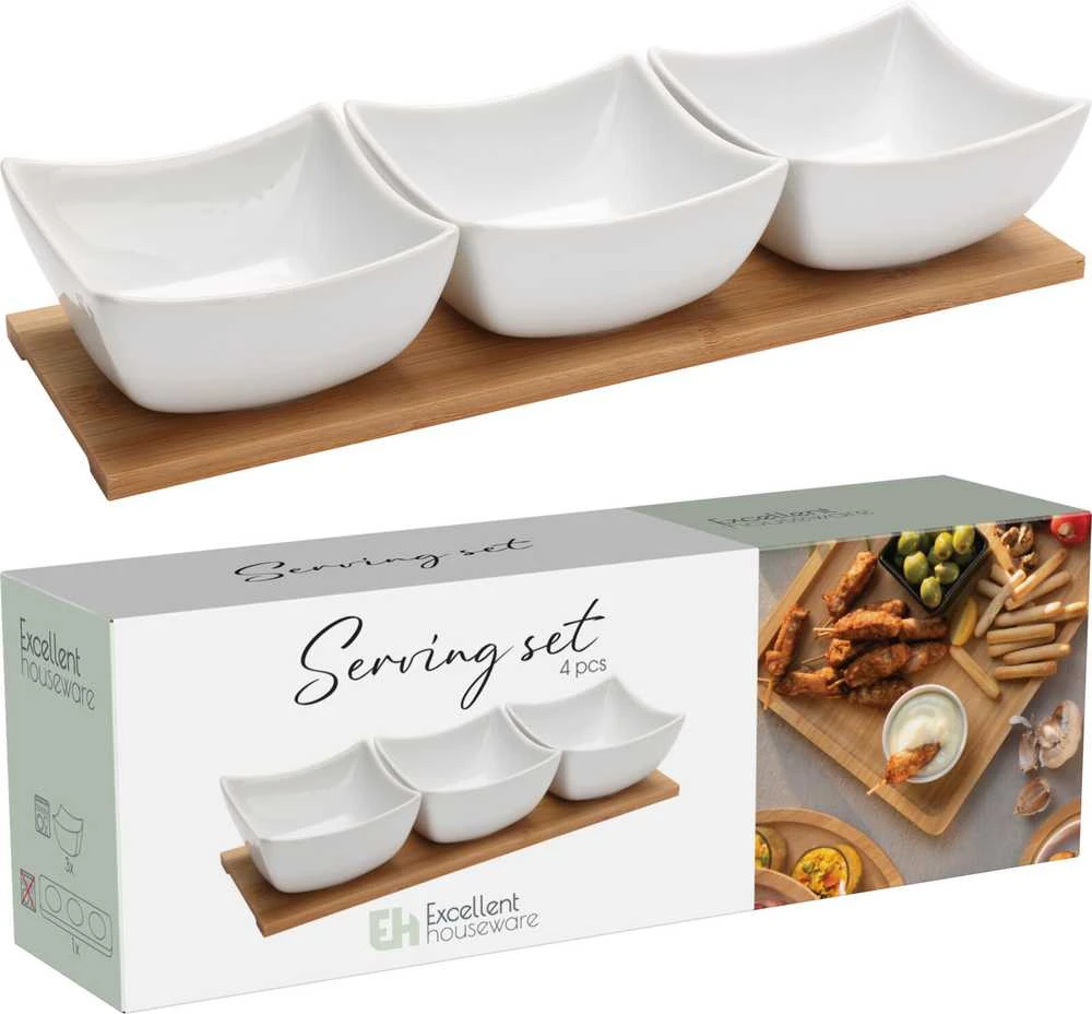 Excellent Houseware KOOPMAN RINKINYS INDELIŲ SU PADĖKLIUKU 4DALYS
