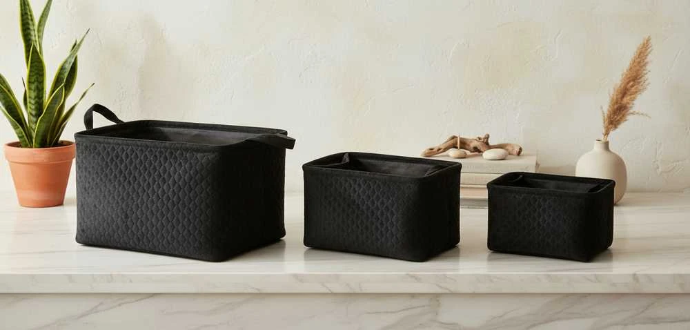 Mondex Affek Design SARA BLAKKKCOMLETE 3 COS L38x26xh22cm, M34x23xh20cm, S30x20xH18cm