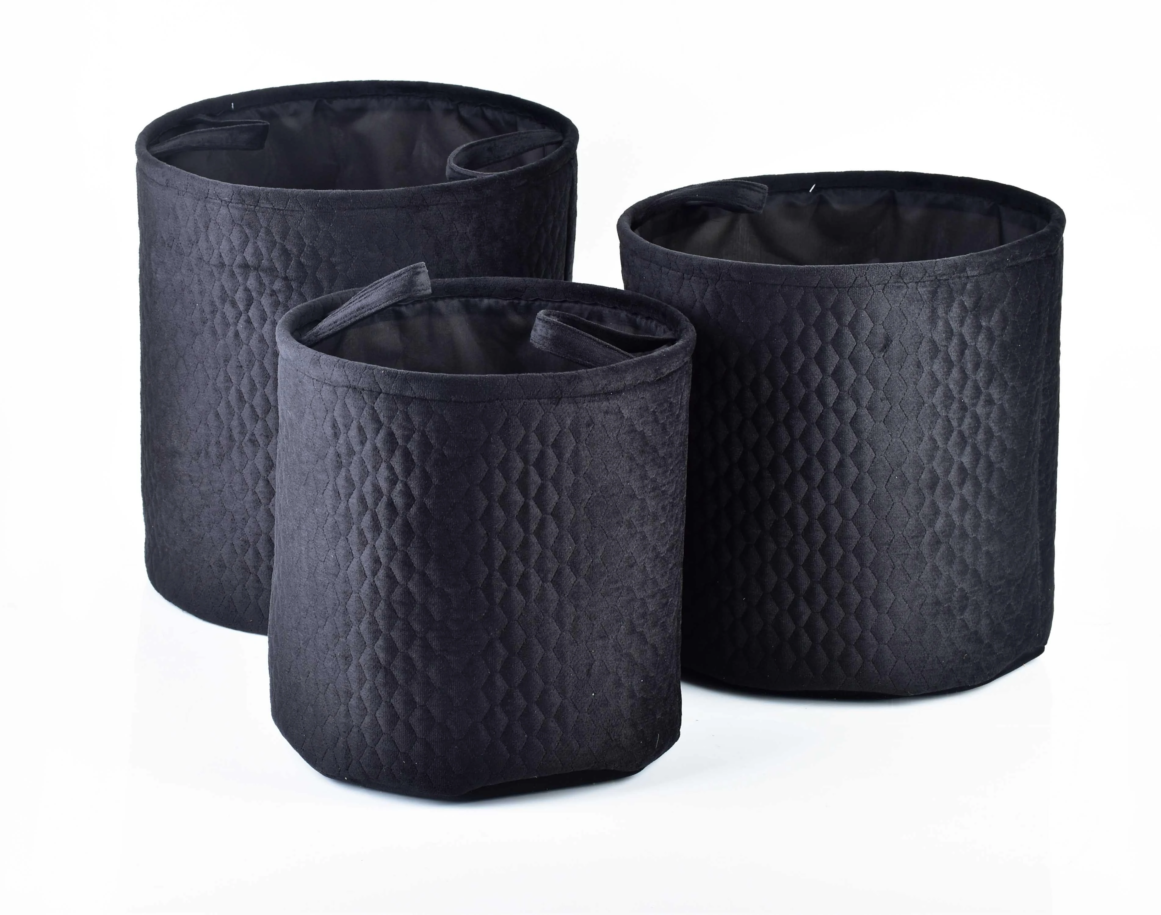 Mondex SARA Juodas KOMPLET 3 KOSZY 38x38x38/34x34x34/30x30x30 cm