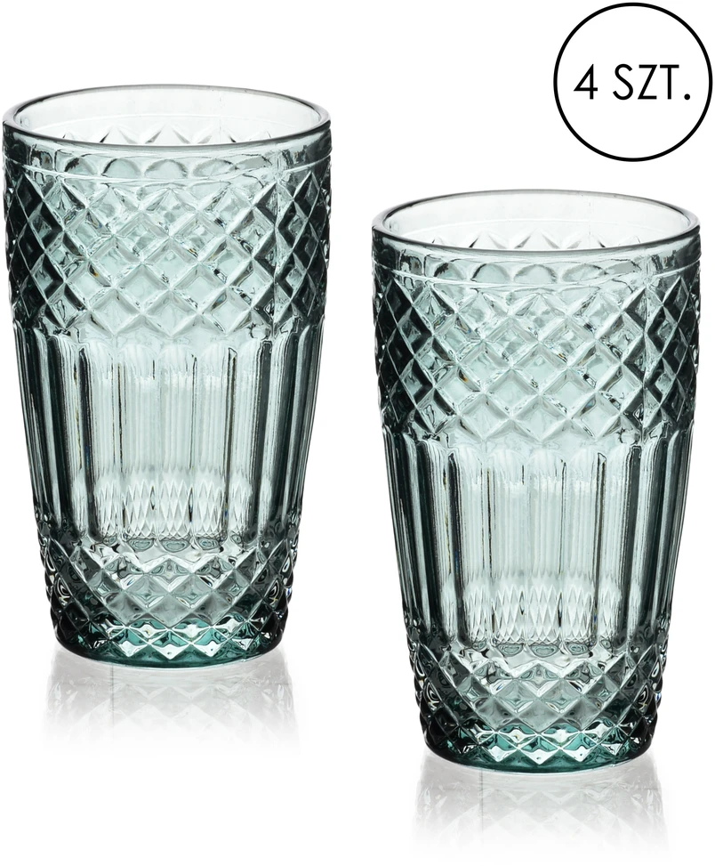 Mondex Since 1986 ELLA Žalias Komplet 4 szklanek 370ml370ml 8x6x12 cm