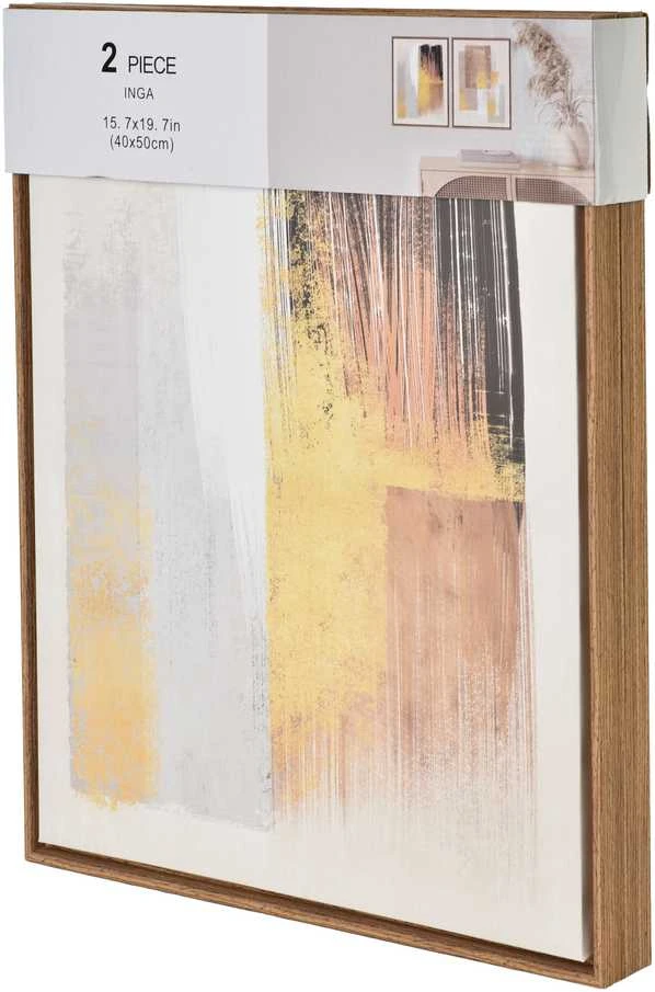 Mondex Since 1986 INGA paveikslų rinkinys, 2 vnt., 40x50 cm, modernus smėlio spalvos
