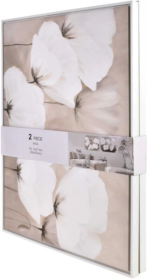Mondex Since 1986 INGA 2 paveikslų rinkinys, 50x70 cm, gėlės pilkame fone