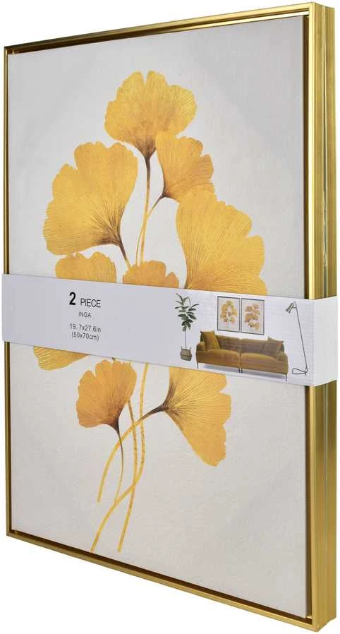 Mondex Since 1986 INGA 2 paveikslų rinkinys, 50x70 cm, auksinis ginkmedis