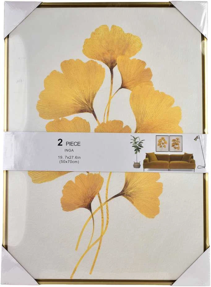 Mondex Since 1986 INGA 2 paveikslų rinkinys, 50x70 cm, auksinis ginkmedis