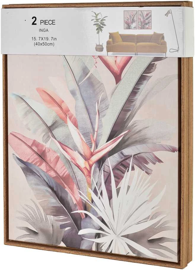 Mondex Since 1986 INGA 2 paveikslų rinkinys 40x50cm rožinė sterlicia