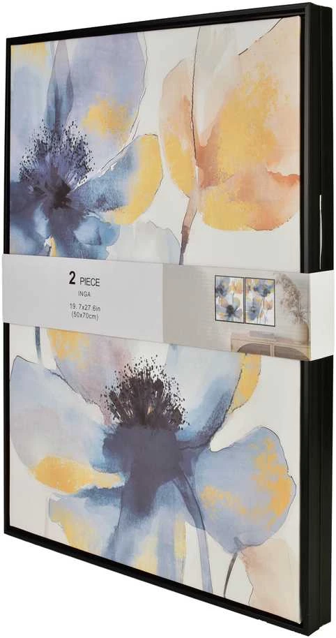Mondex Since 1986 INGA 2 paveikslų rinkinys 50x70cm auksinės gėlės