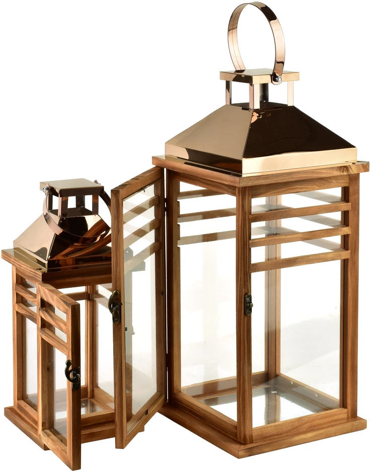 Mondex Since 1986 LEVI GOLD Komplet 2 latarni19,5x19,5x45cm/13,5x13,5x30,5cm