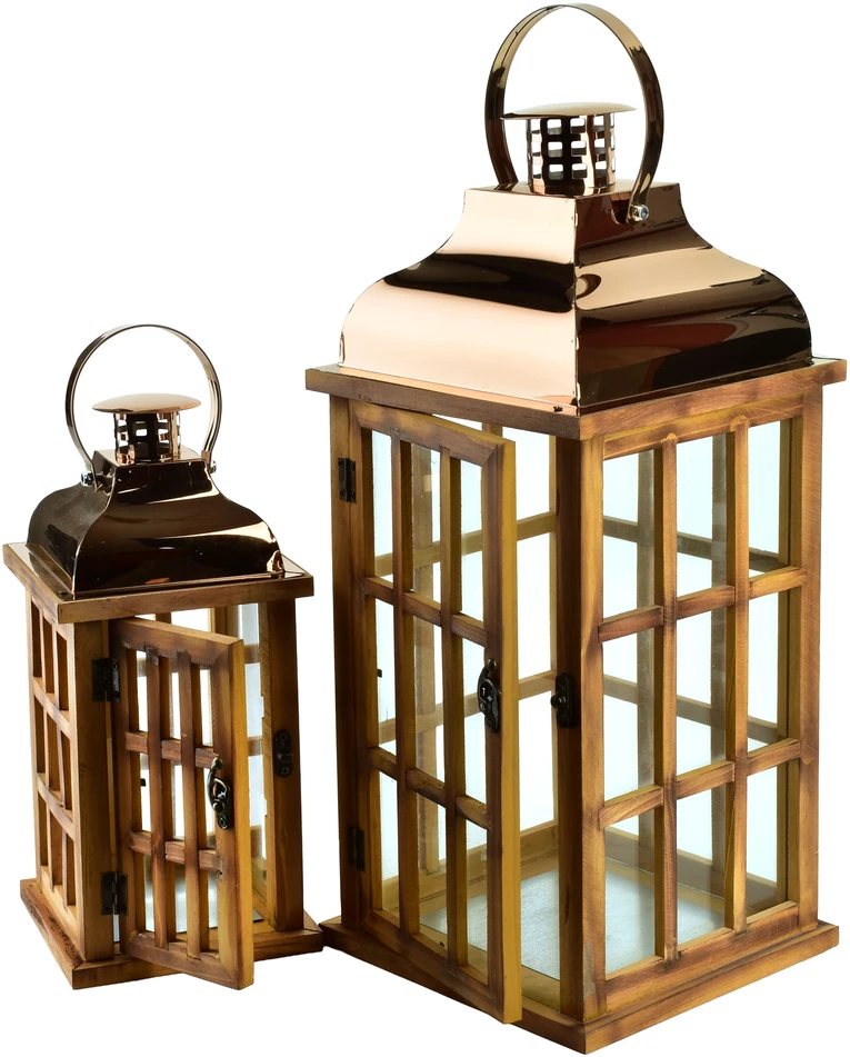 Mondex Since 1986 LEVI GOLD Komplet 2 latarni19,5x19,5x45cm/13,5x13,5x30,5cm