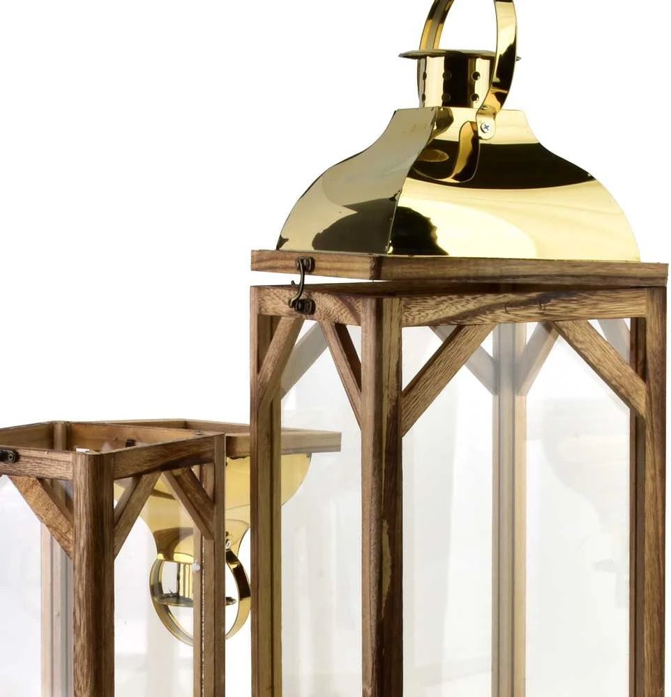 Mondex Since 1986 LEVI GOLD Komplet 2 latarni20x20x53cm/15x15x41,5cm