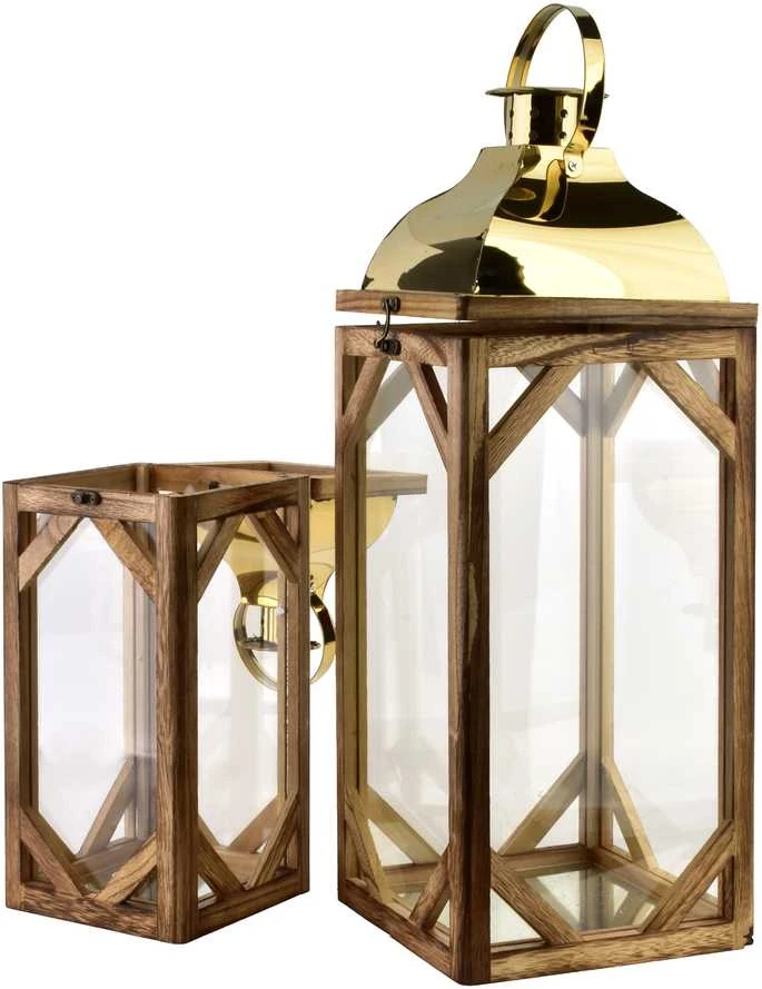 Mondex Since 1986 LEVI GOLD Komplet 2 latarni20x20x53cm/15x15x41,5cm
